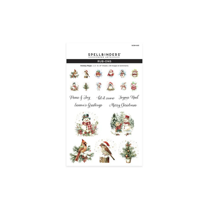 (SCSR-003)Spellbinders Holiday Magic Rub-On Sheets Holiday Magic