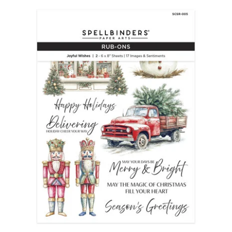 (SCSR-005)Spellbinders Simply Made Rub-On Sheets Joyful Wishes