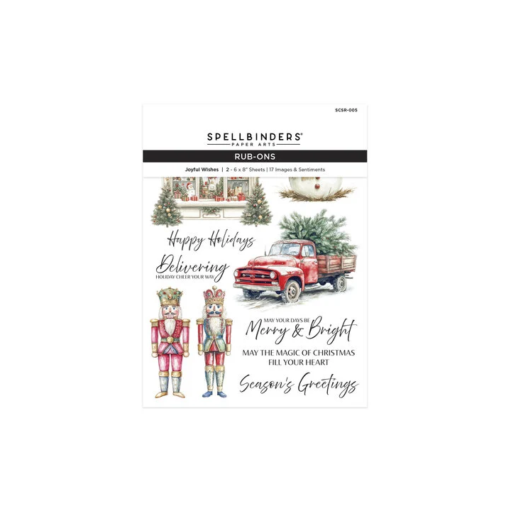 (SCSR-005)Spellbinders Simply Made Rub-On Sheets Joyful Wishes