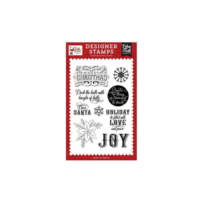 (SC457046)Echo Park Santa Claus Stamps Filled With Love And Peace (SC457046)Echo Park Santa Claus Stamps Filled With Love And Peace