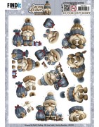 (SB11052)3D Pushout Sheet - Berries Beauties - Gnomie Holidays - Navy