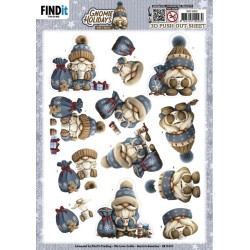 (SB11052)3D Pushout Sheet - Berries Beauties - Gnomie Holidays - Navy