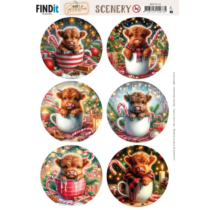 (BBSC10110)Scenery Push out - Berries Beauties - Cozy Cattle - Round