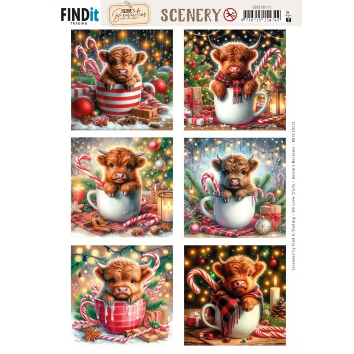 (BBSC10111)Scenery Push out - Berries Beauties - Cozy Cattle - Square