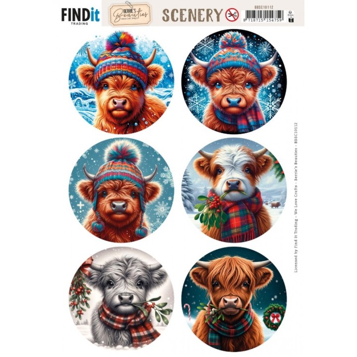 (BBSC10112)Scenery Push out - Berries Beauties - Highland - Round