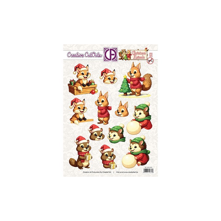 (CCO-023)3D Creative CutOuts Christmas Animals 01