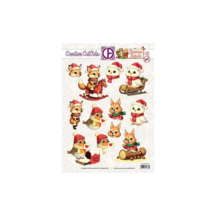(CCO-024)3D Creative CutOuts Christmas Animals 02