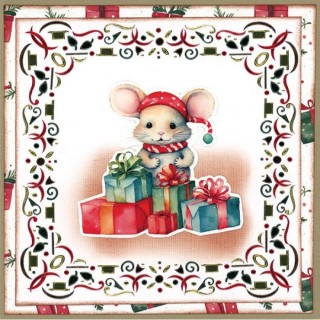 (SB11056)3D Pushout Sheet - Berries Beauties - A Very Furry Christmas - Mouse