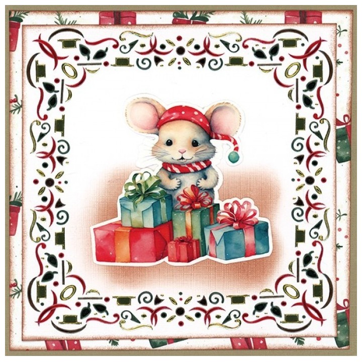 (SB11056)3D Pushout Sheet - Berries Beauties - A Very Furry Christmas - Mouse