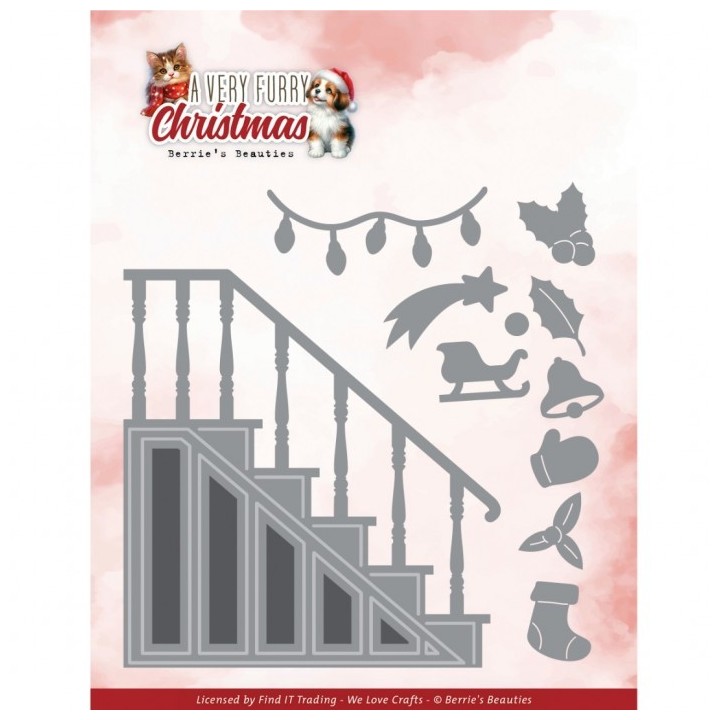 (BBD10066)Dies - Berries Beauties - A Very Furry Christmas - Very Furry Stair