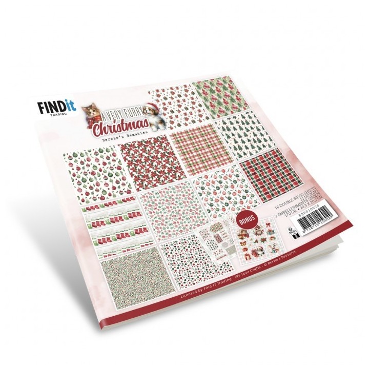 (BBPP10028)Paperpack - Berries Beauties - A Very Furry Christmas 20 x 20 cm
