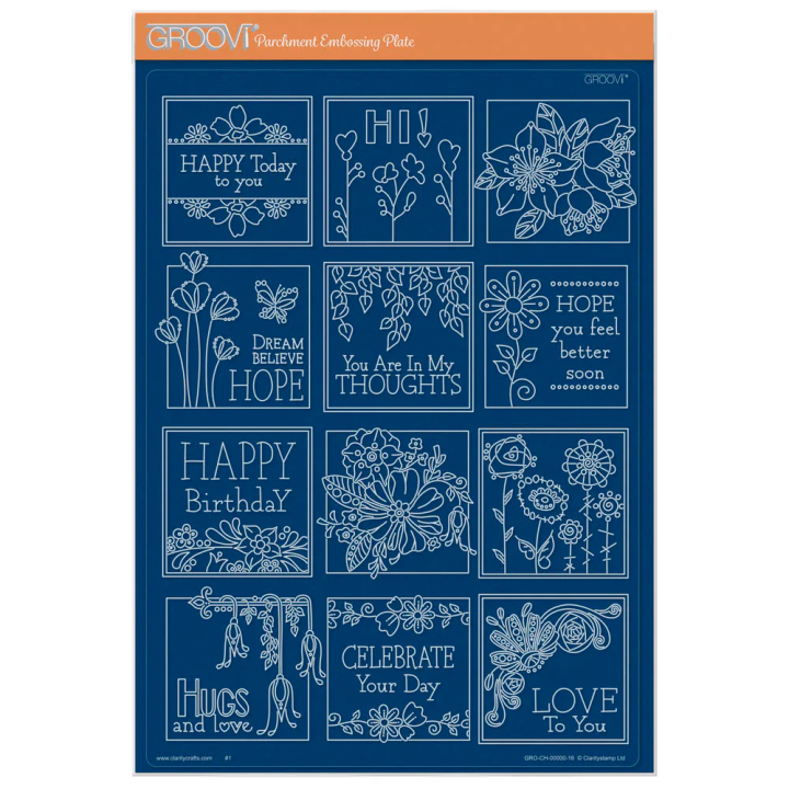 (GRO-FL-42542-16)Groovi plate A4 - Tina's Happy Today Floral Sampler