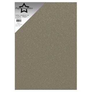 (PFSS211)Paper Favorites Platinum A4 Glitter Cardstock 250gsm (5pcs)