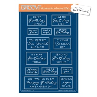 (GRO-WO-42554-04)Groovi Plate A5 I Am Essential - Birthday Sentiments A5