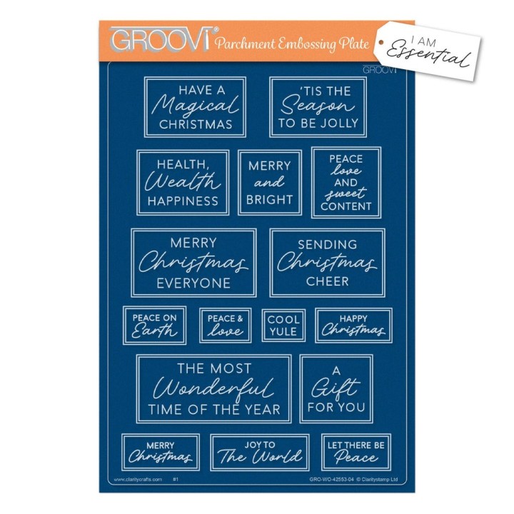 (GRO-WO-42553-04)Groovi Plate A5 I Am Essential - Christmas Sentiments