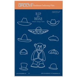 (GRO-CN-42526-02)Groovi® plate A6 BIP the Bear Wears Many Hats