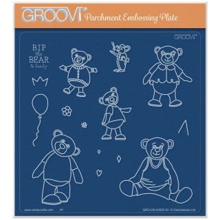 (GRO-PE-42525-03)Groovi Plate A5 BIP the Bear & Family