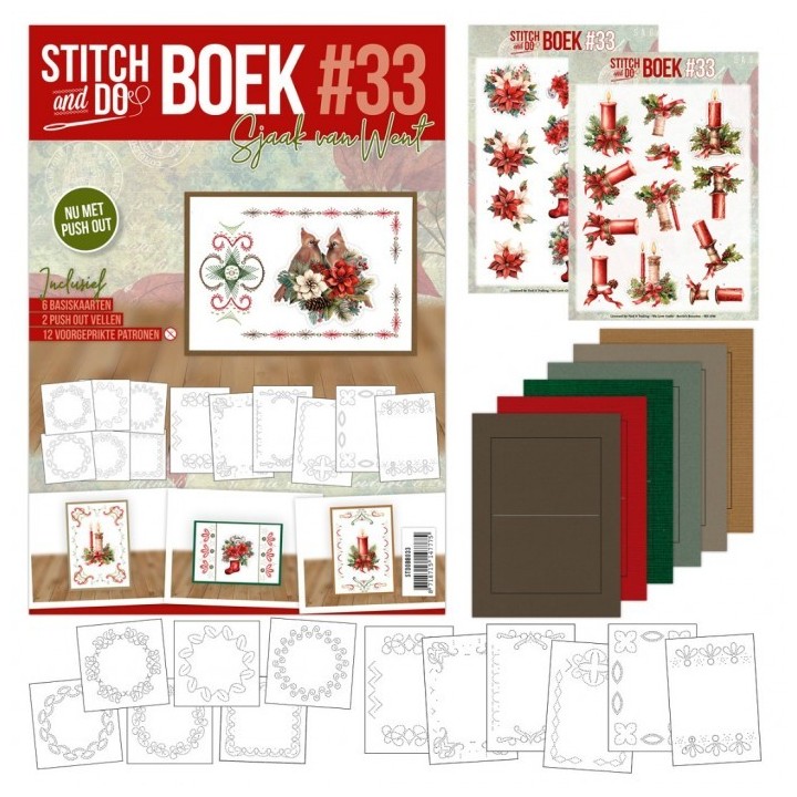 (STDOBB033)Stitch and Do boek A6 - 33 Red Christmas