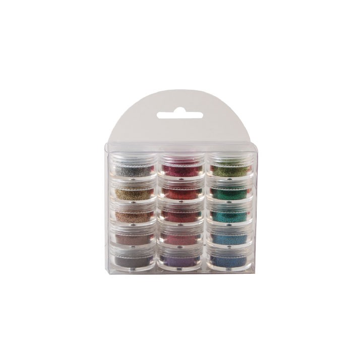 (1619/003)Glitter ultra fine 15 assortiments