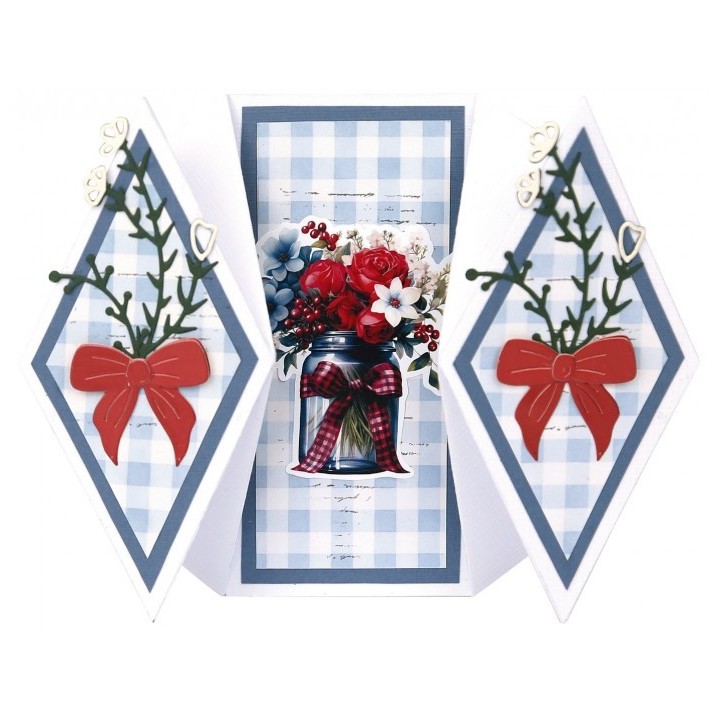 (SB11058)3D Pushout Sheet - Berries Beauties - Frosted Florals - Bow