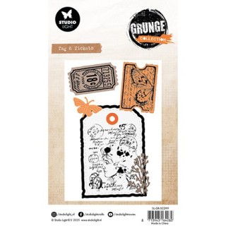 (SL-GR-SCD99)Studio Light Stamp & Cutting Die Tag & Tickets Grunge Collection nr. 99