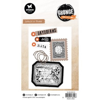 (SL-GR-SCD100)Studio Light Stamp & Cutting Die Label & Stamp Grunge Collection nr. 100