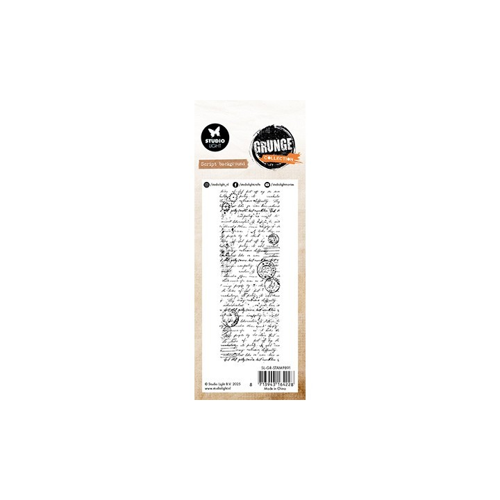 (SL-GR-STAMP891)Studio light clear stamp Script background Grunge Collection nr. 891