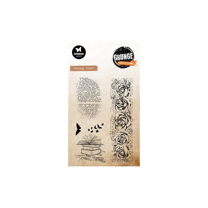 (SL-GR-STAMP892)Studio light clear stamp Vintage roses Grunge Collection nr. 892