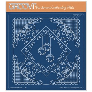 (GRO-CH-42531-03)Groovi Plate A5 Tina's Poinsettia & Bells Christmas All in One
