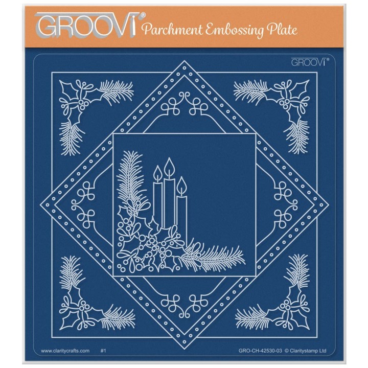 (GRO-CH-42530-03)Groovi Plate A5 Tina's Candles & Holly Christmas All in One