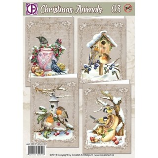 (RE2530-0102)3D Creative CutOuts  Christmas Animals 03