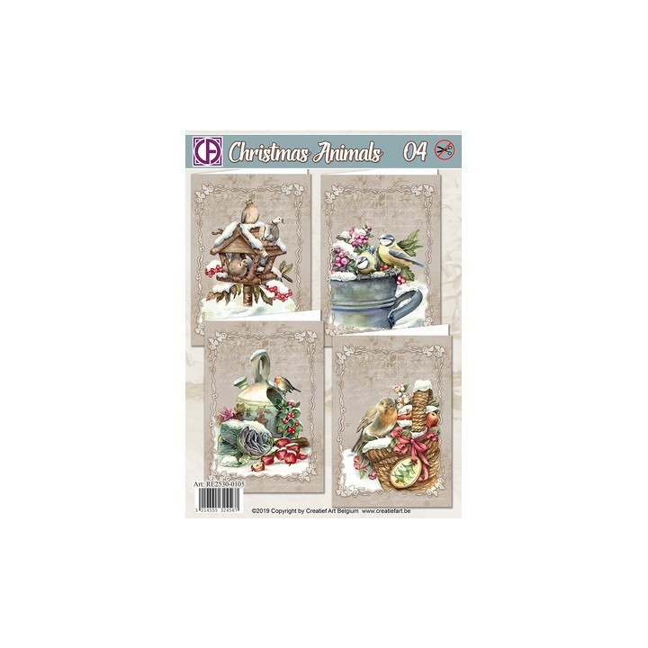 (RE2530-0105)3D Creative CutOuts  Christmas Animals 04