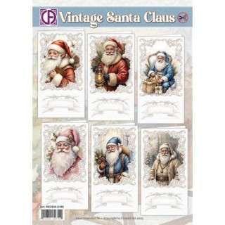 (RE2530-0189)3D Creative CutOuts Vintage Santa Claus