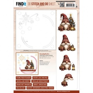 (STDOHS10011)3D Stitch and Do Sheet - Berries Beauties - Gnomie Holidays 1
