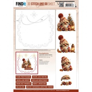 (STDOHS10012)3D Stitch and Do Sheet - Berries Beauties - Gnomie Holidays 2