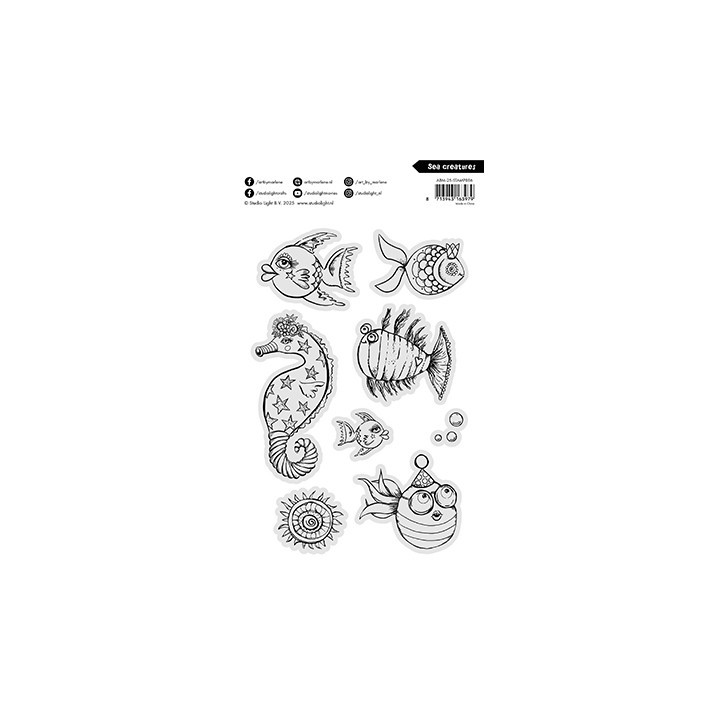 (ABM-25-STAMP886)Studio light Stamp Sea creatures Art By Marlene nr. 886