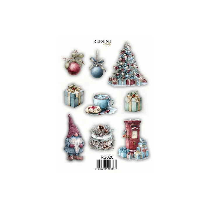 (RS020)Reprint Deck the Halls 10x20cm Stickers