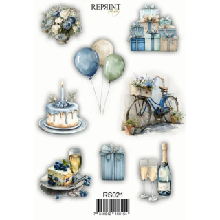 (RS021)Reprint Hip Hip Hooray 10x20cm Stickers