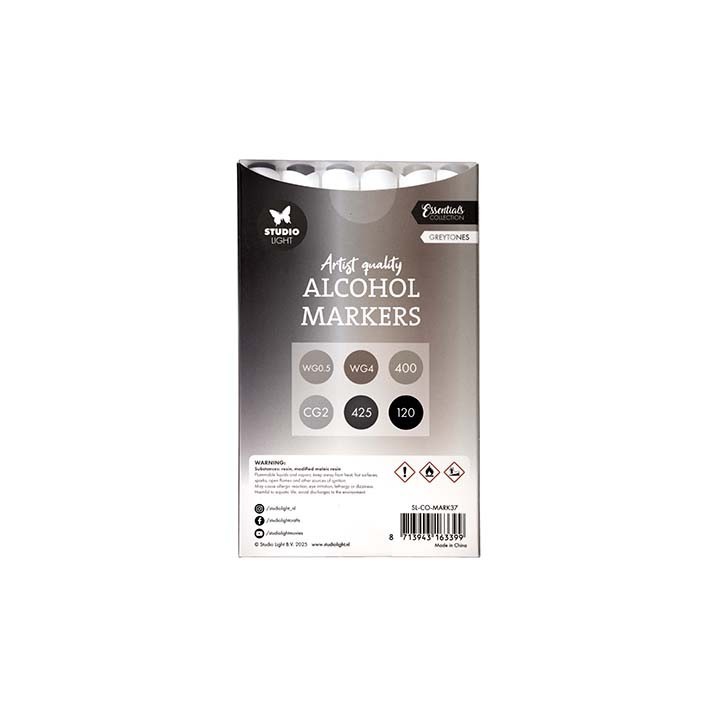(SL-CO-MARK37)Studio Light Alcohol Markers Greytones Essentials nr. 37