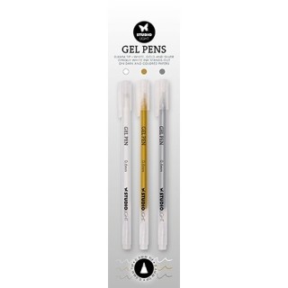 (SL-ES-GP02)Studio Light Gel Penns White, Gold and Silver Essential nr. 02