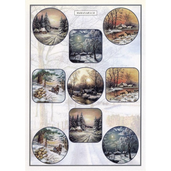 (WOC10014)Cutting Sheet - WOC - nr 14 - Winter Village Scenes