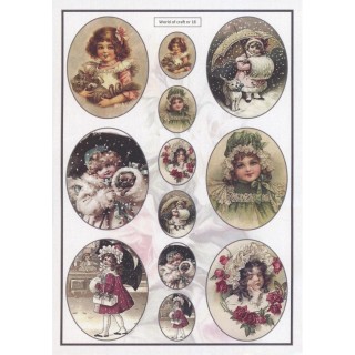 (WOC10016)Cutting Sheet - WOC - nr 16 - Vintage Winter Kids