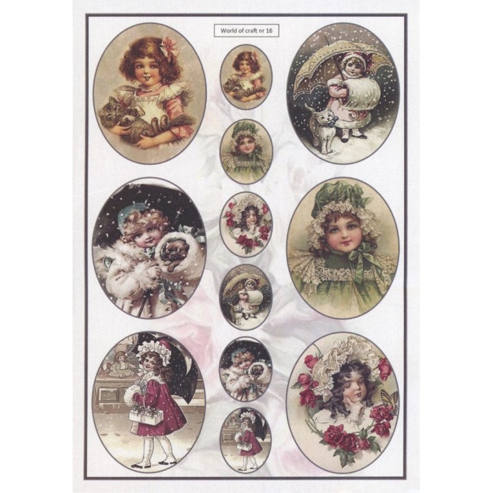 (WOC10016)Cutting Sheet - WOC - nr 16 - Vintage Winter Kids