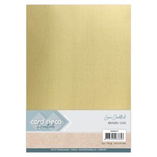 (CDEML002)Goud - Metallic Linnenkarton by Card Deco