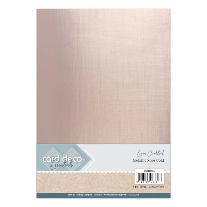 (CDEML004)Rosé - Metallic Linnenkarton Gold van Card Deco