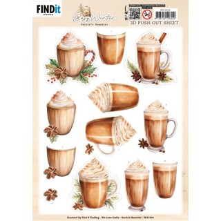 (SB11064)3D Pushout Sheet - Berries Beauties - Cosy WInter - Cosy Drinks