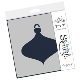 (STE-CH-00360-77)Claritystamp Christmas Bauble Shape Stencil 7" x 7"