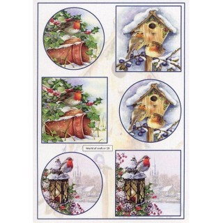 (WOC10019)Cutting Sheet - WOC - nr 19 - Winter Robins