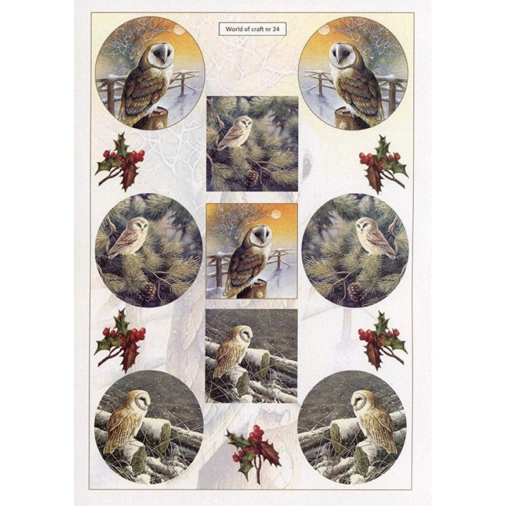 (WOC10024)Cutting Sheet - WOC - nr 24 - Silent Night Owls