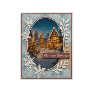 (BBSC10120)Scenery Push out - Berries Beauties - Magical Winter Village - Round